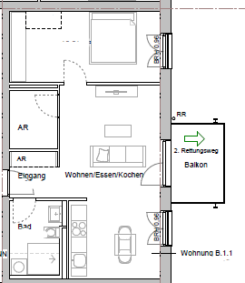 NUR MT WBS!! schö­ne, hel­le 2 Zi. Whg. mit EBK und E‑Geräten, inkl. Balkon, 71139 Ehningen , Kr Böblingen, Apartment